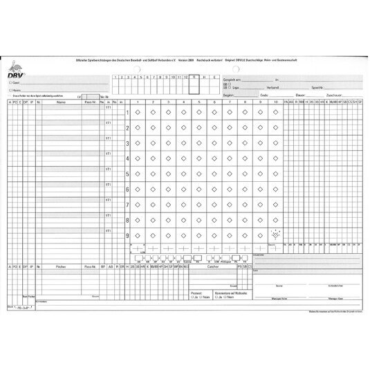 DBV Scoresheets
