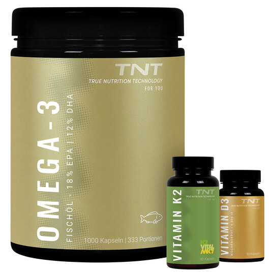 TNT O3-K2-D3 Sparbundle - Omega 3-TG, Vitamin K2, Vitamin D3 Wochendepot