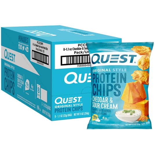 QUEST Original Style Protein Chips Cheddar & Sour Cream Karton + Tte