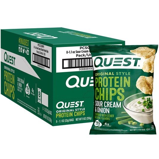 QUEST Original Style Protein Chips Sour Cream & Onion Karton + Tte