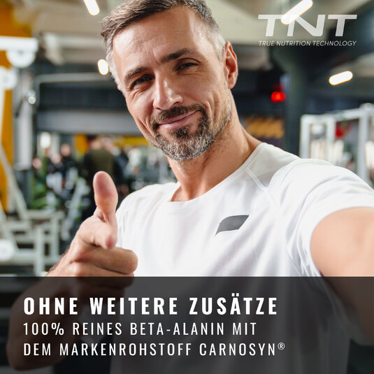 Sportler gibt Daumen hoch: Reines Beta-Alanin - ohne Zustze
