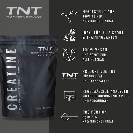 TNT Creatine Pulver - Vorteile