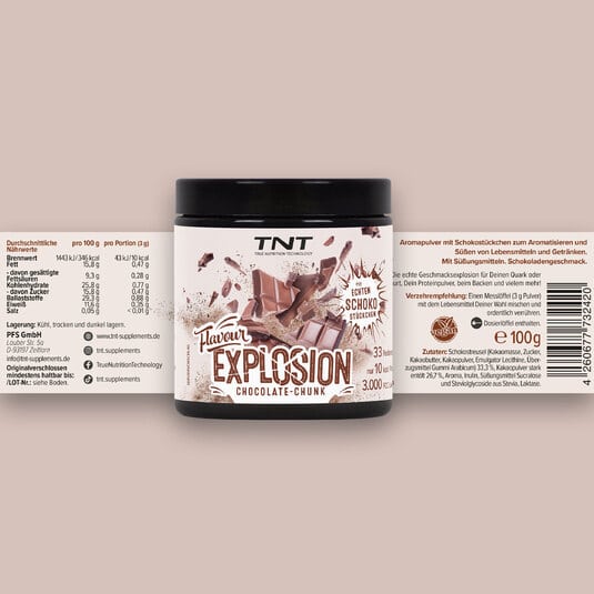 Flavour Explosion Chocolate Chunk Etikett mit Nhrwerten