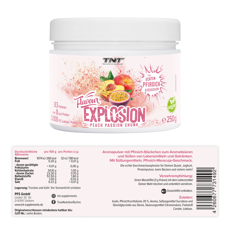 TNT Flavour Explosion - Peach Passion Chunk - Label