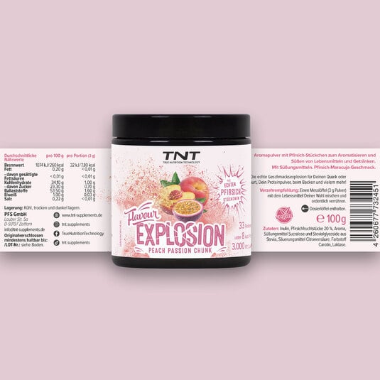 Flavour Explosion Peach Passion Chunk Etikett mit Nhrwerten