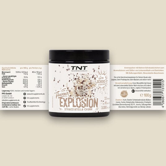 Flavour Explosion Stracciatella Chunk Etikett mit Nhrwerten