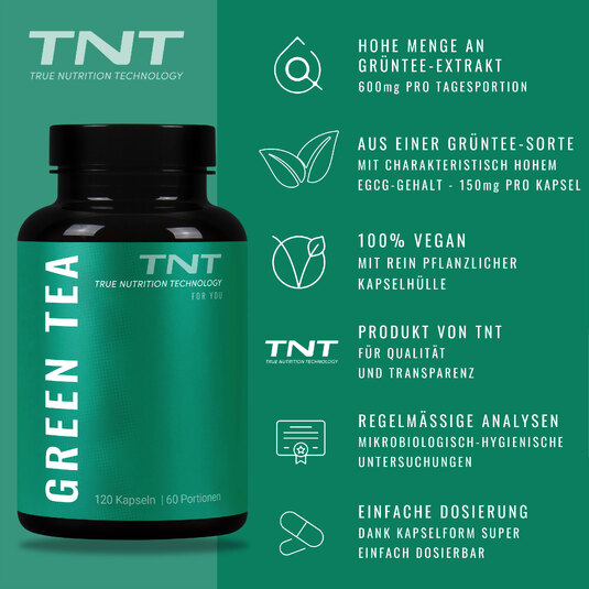 TNT Green Tea Kapseln Vorteile auf einen Blick