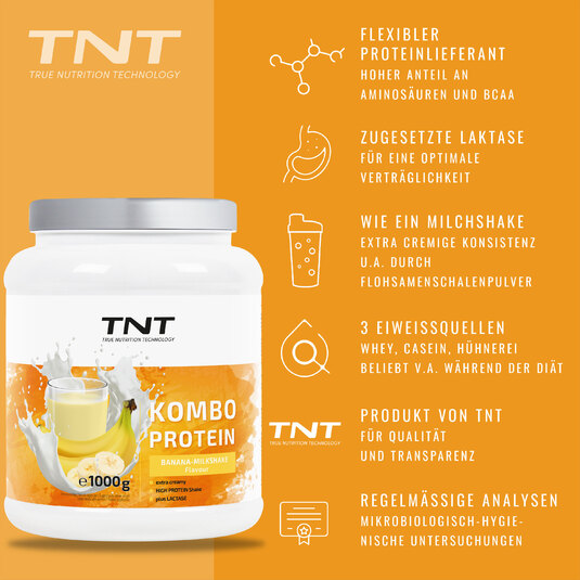 TNT Kombo Protein Banana-Milkshake - Vorteile auf einen Blick
