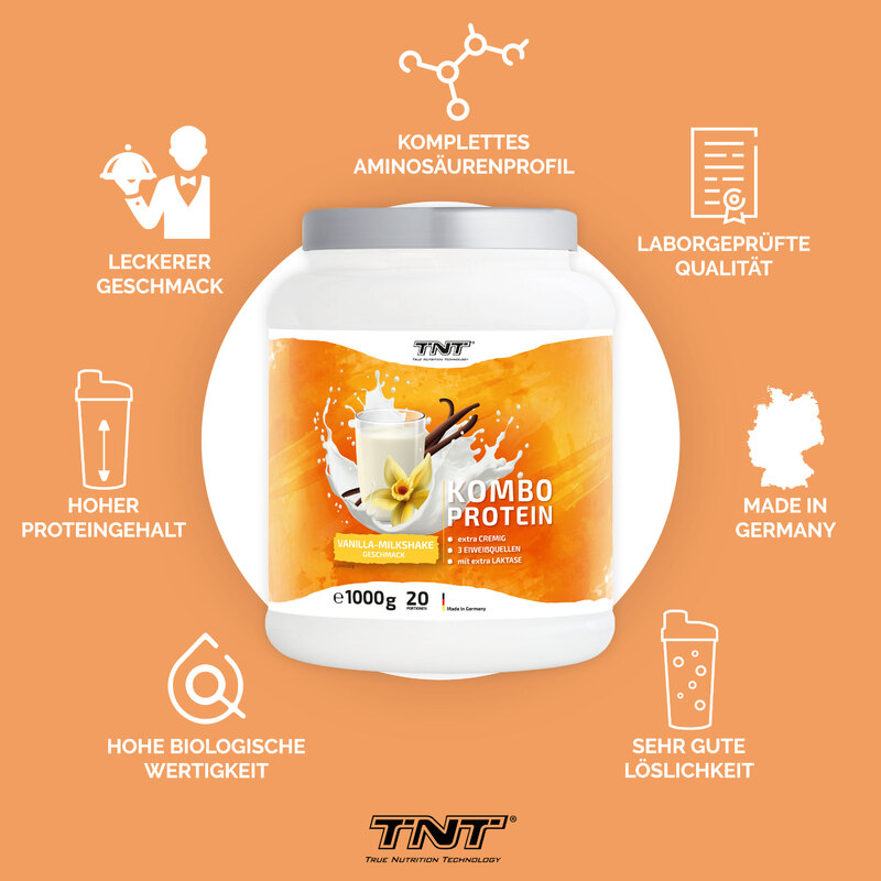 TNT Kombo Protein Vanilla-Milkshake Vorteile