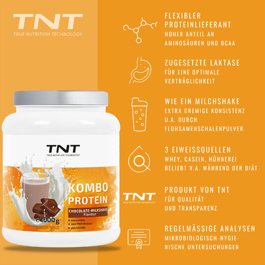 TNT Kombo Protein Chocolate-Milkshake - Vorteile auf einen Blick