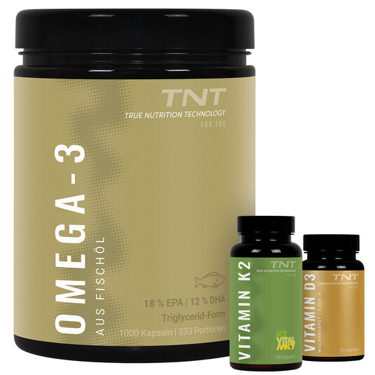 TNT O3-K2-D3 Sparbundle - Omega 3-TG, Vitamin K2, Vitamin D3 Wochendepot