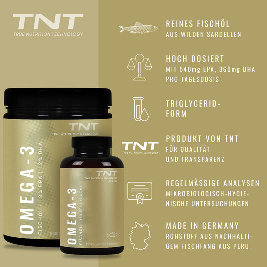TNT Omega-3 Fisch&ouml;l Kapseln: Alle Vorteile auf einen Blick