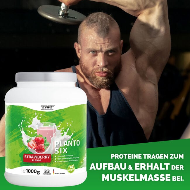 TNT Planto Six - Proteine tragen zum Aufbau und Erhalt der Muskelmasse bei