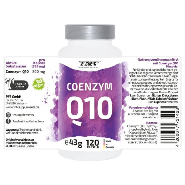 Etikett und Nhrwertangaben von TNT Q10