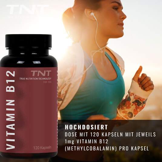 TNT Vitamin B12 - Hochdosiert mit 1mg Vitamin B12 (Methylcobalamin) pro Kapsel