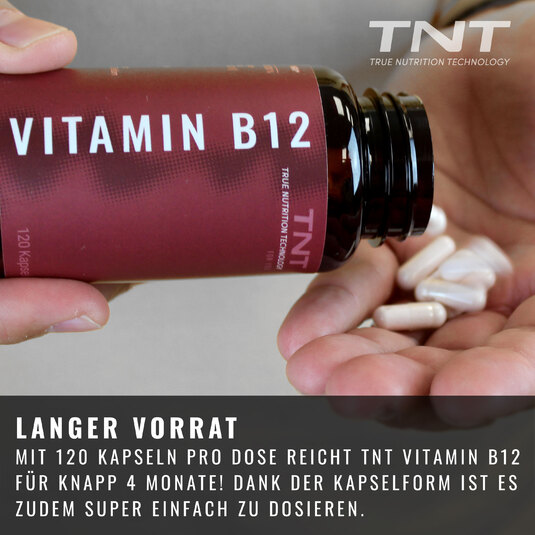 TNT Vitamin B12 - reicht mit 120 Kapseln fr knapp 4 Monate