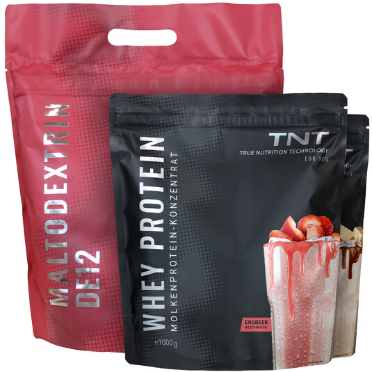 TNT Weight Gainer Bundle mit Maltodextrin DE12 und 2 Beuteln Whey Protein Konzentrat